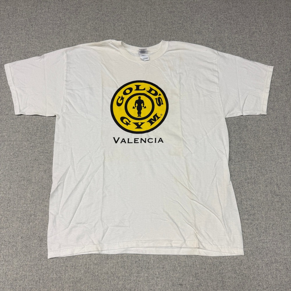 Gold's Gym | Graphic T-Shirt | XL | White | Valencia Heavy Cotton Logo Tee